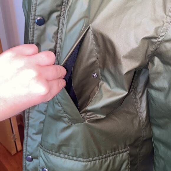 Zara Large Green Collared Jacket Deep Pockets New Without Tags zip closure - Picture 7 of 11